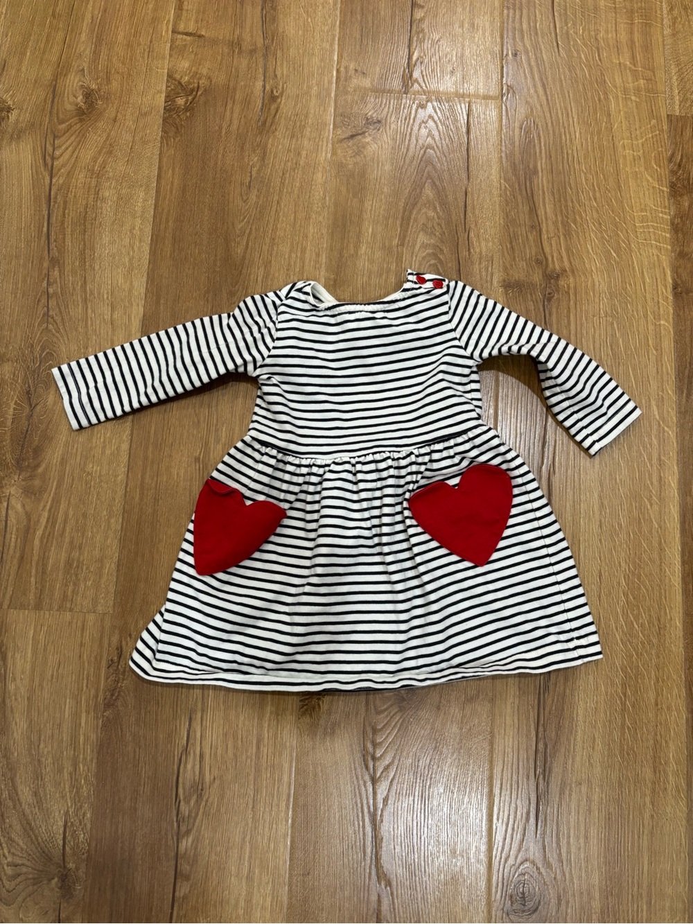 Hanna Anderson Striped Dress with Heart Pockets